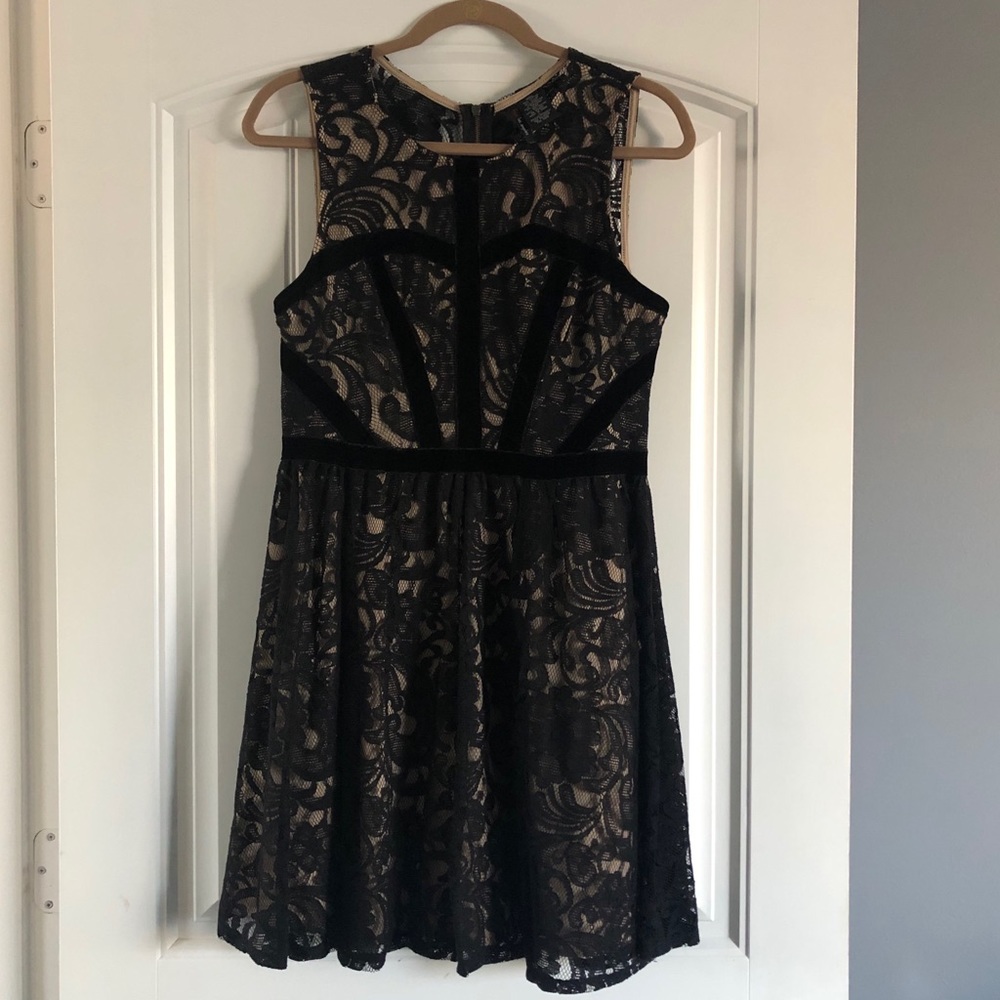 Black Lace Overlay Dress